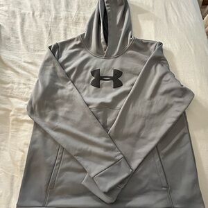 Under Armour Light Gray Hoodie with Black Logo